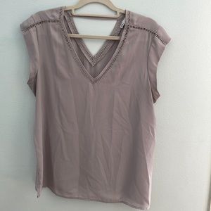 Cute Grey V Neck Blouse